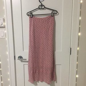 Pink floral maxi skirt